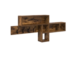 Cabideiro De Parede Com Prateleira Vidaxl Castanho Derivados De Madeira (100x12x43.5 Cm)