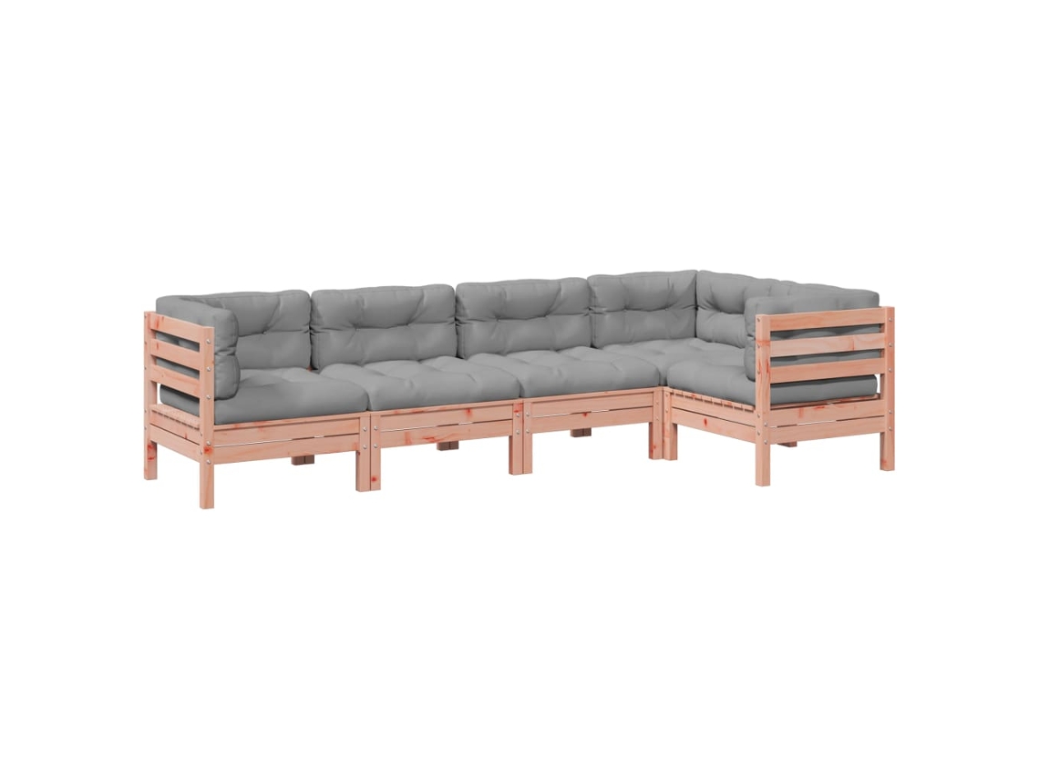 Maison Exclusive - 5 Pcs Conj. Sofás Jardim C/ Almofadões Madeira Abeto-de-douglas