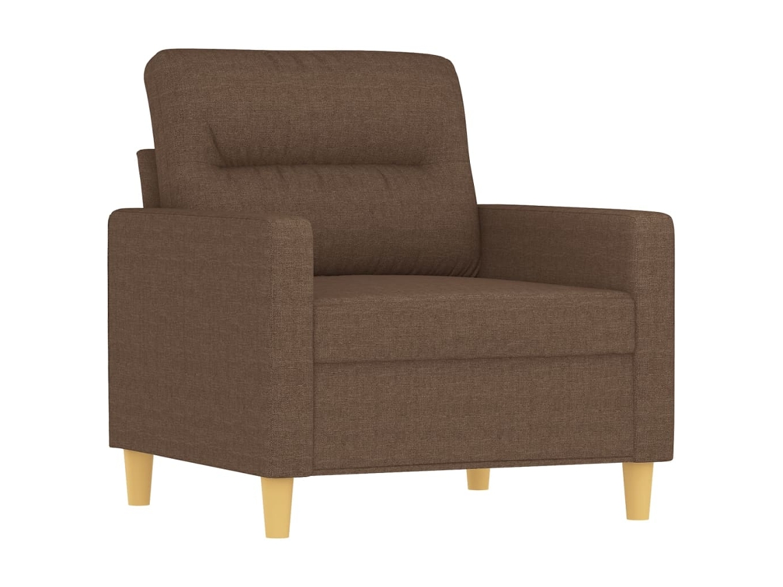3 Pcs Conjunto de Sofás com Almofadas Tecido Castanho SYFAX