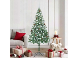 Vidaxl Árvore De Natal Artificial Com 300 Leds Verde 180 Cm Pvc E Aço