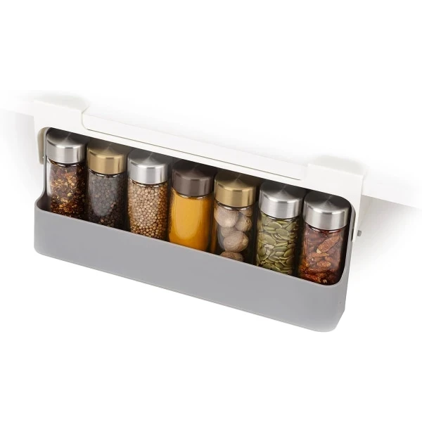 Organizador de Guarda-Roupa para Temperos, Cozinha Sob Prateleira, Cinza