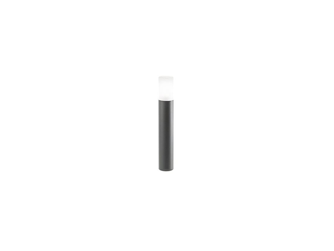 Lampo - Poste De Jardim Com Lâmpada E27 Ip54 H 60 Cm, Metal Pintado, Vidro Acetinado, Poste Externo - Perenz - Cinza Escuro