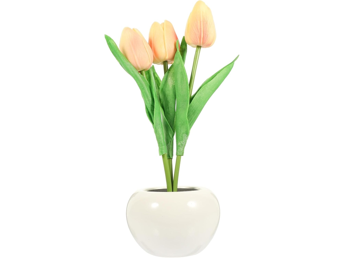 Luminária Noturna Decorativa Sosoport Tulip Bonsai Em Cerâmica E Pu