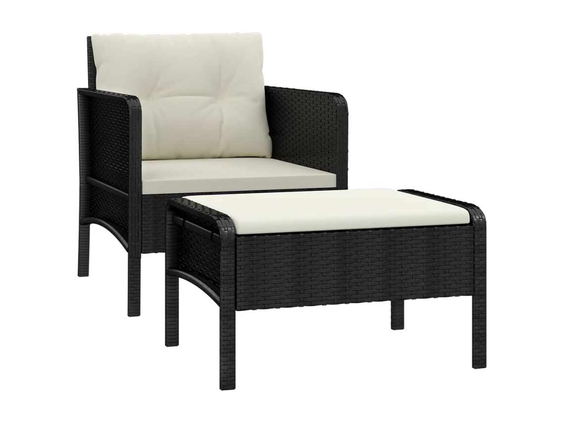 Garden Lounge Set, Garden Lounge Sets Vidaxl Preto Rattan / Vime (n/a)