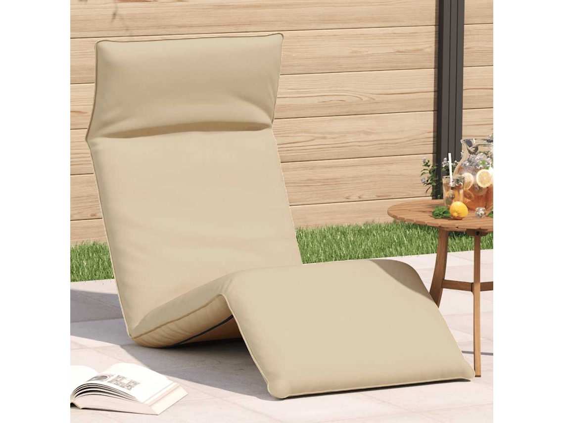 Vidaxl Espreguiçadeira Dobrável 175x54x8,5 Cm Tecido Oxford Bege
