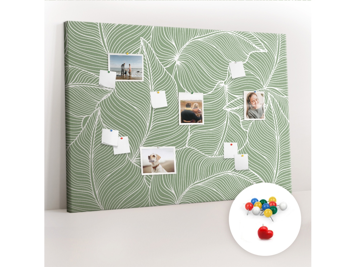 Quadro De Cortiça Padrão De Folhas Da Natureza Para A Sala De Estar Espelharte (140x100 Cm)
