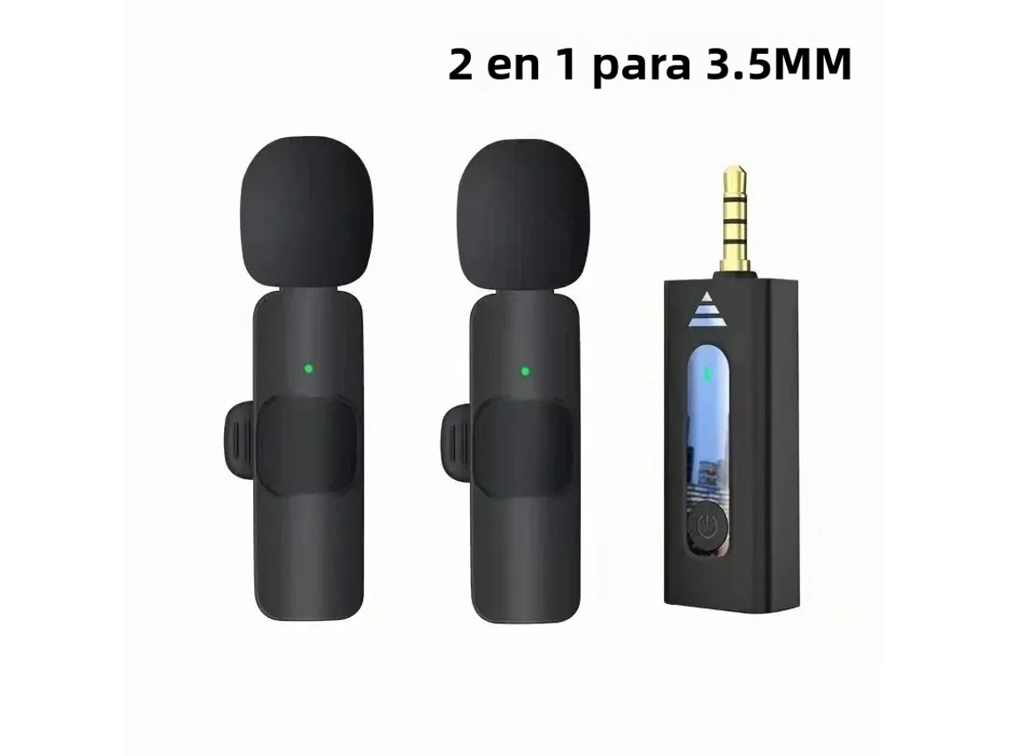 Microfone de Lapela Condensador Omnidirecional Sem Fio de 3,5 Mm com Alto falantes, Microfone Portátil MDUG (2 Pares de 3,5 Mm)