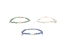 Pulseira Feminina Turquesa, Conjunto De 24 Peças, Estilo Boêmio, Trançada. Nostalgia88