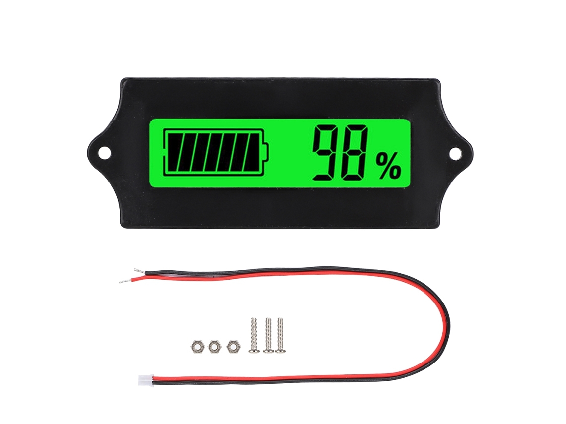 Aetheria voltímetro Lcd com Alarme Luz Verde para Baterias 12 84v Indicador de Energia e Tensão