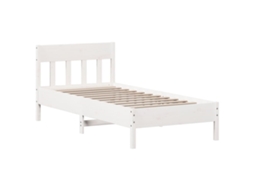 Cama Sem Colchão 90x200 cm Madeira de Pinho Maciça Branco MAISON EXCLUSIVE
