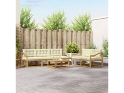 Vidaxl Conjunto De Sofás Para Exterior 6 Unid. Branco E Creme