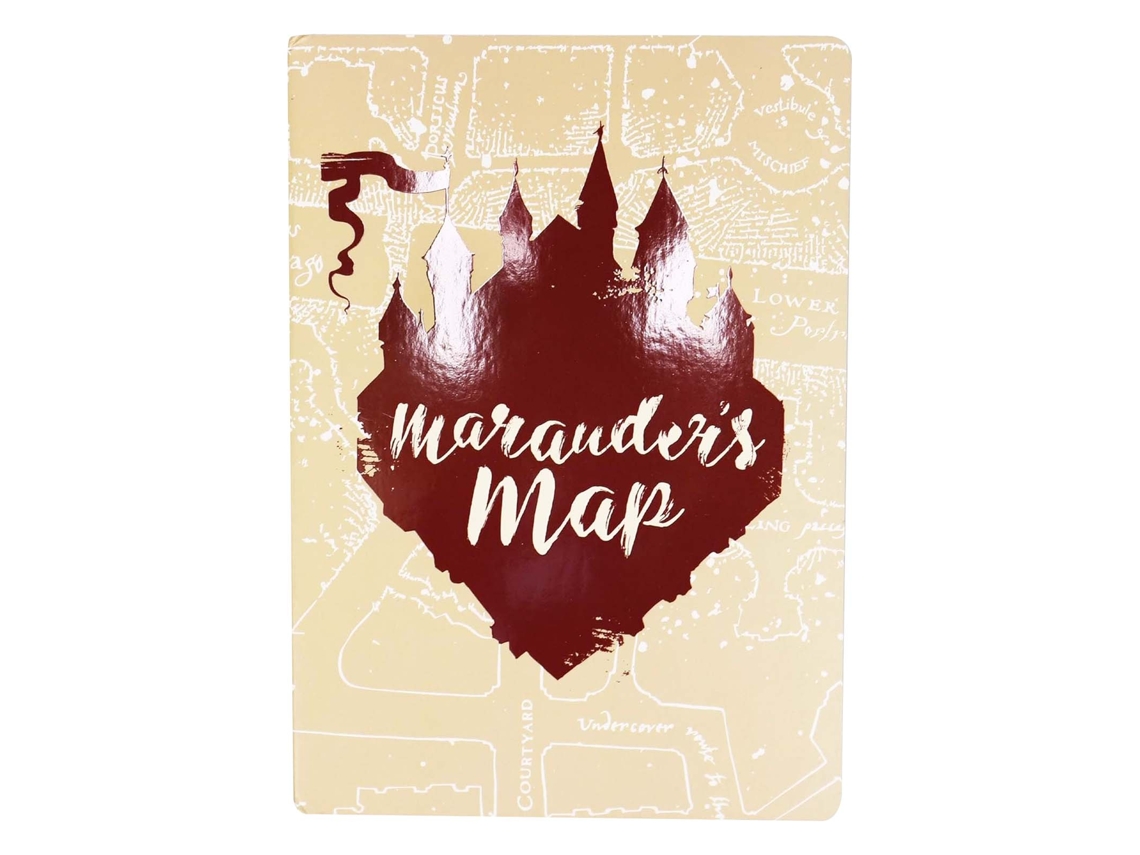 Bloco de Notas A5 Capa Dura 240 Páginas Motivo Mapa do Maroto HARRY POTTER