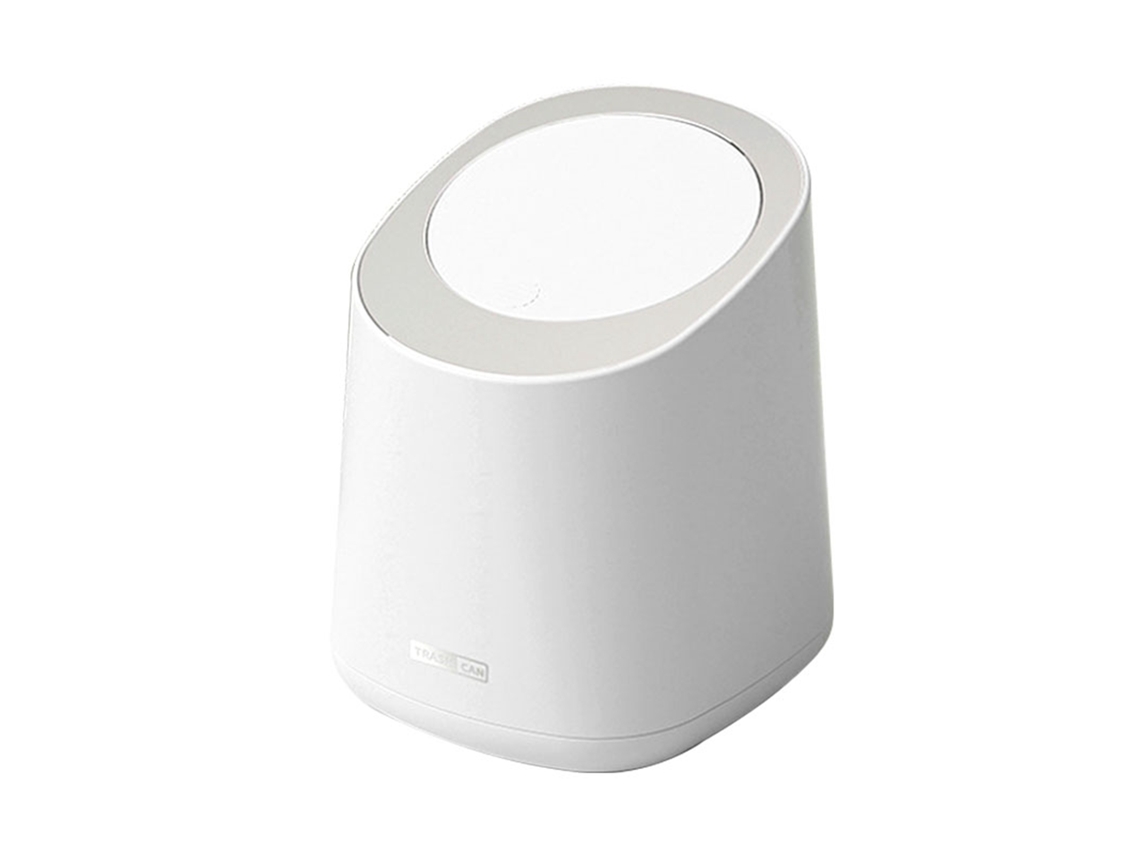 Lixeira Mini com Tampa de Pressão 14x13cm Branco S/MARCA