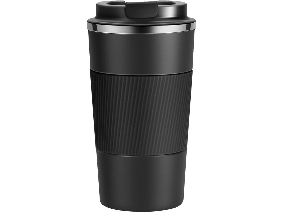Copo Térmico Inox 510ml Isolado a Vácuo para Bebidas Quentes e Frias Preto S/MARCA