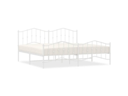 Bed Frame, Bed Frames Vidaxl Branco Aço (193 X 203 Cm)