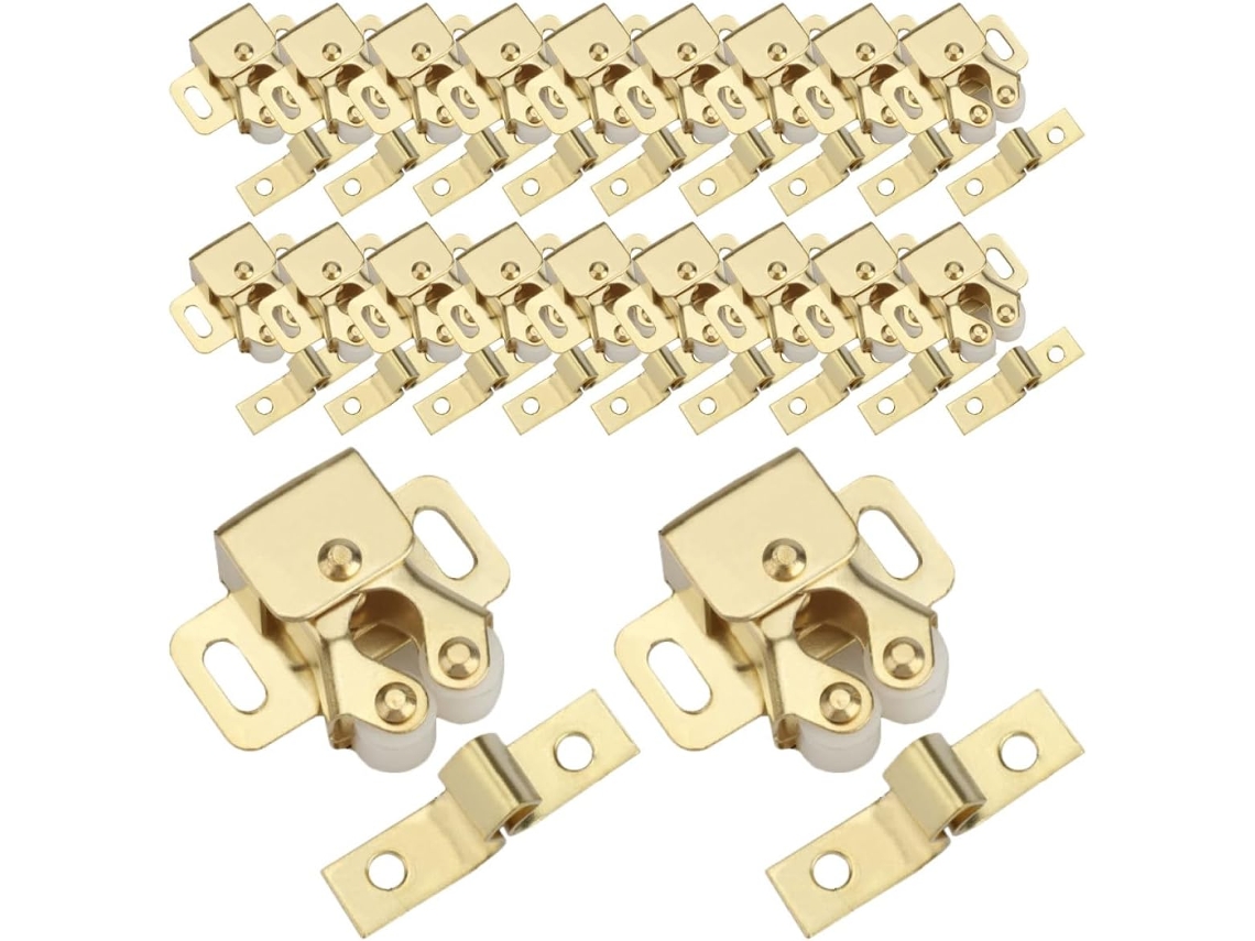 Conjunto De 20 Fechos Rolete Duplo Para Armários Rv, Em Aço Laminado