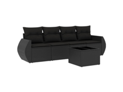 Garden Sofa Set, Garden Sofa Sets Vidaxl Preto Rattan / Vime (n/a)