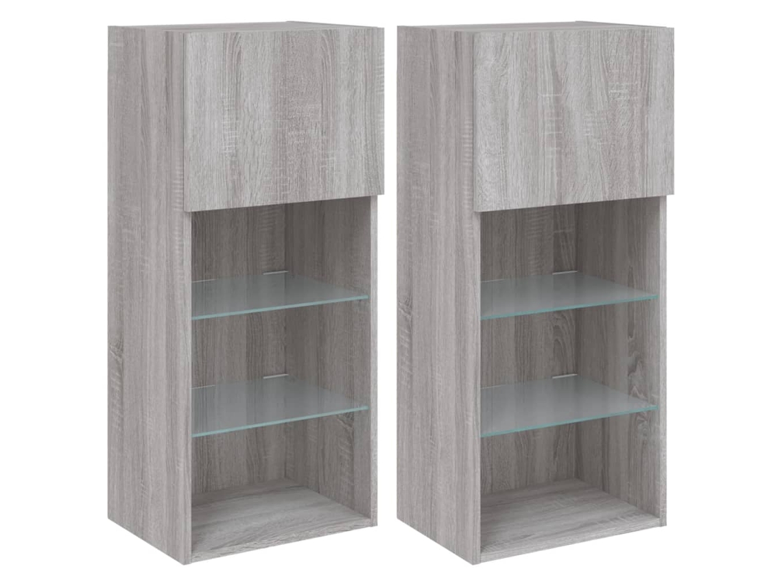Tv Cabinet Set, Tv Cabinet Sets Vidaxl Cinzeto Madeira Processada (40.5 X 30 X 90 Cm)