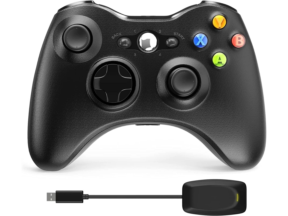 Xbox Controller 360 Wireless 2.4Ghz Dual Vibration Game Controller com Receptor Joypad Remoto para Pc Windows 7/8/10 -Sem Entrada de Áudio YIZHOOD