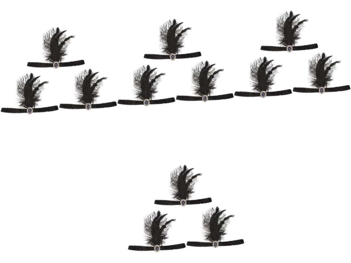 Conjunto De 12 Peças De Tiara De Penas Para Mulheres, Acessório Vintage Para Festas E Casamentos, Ideal Para Cosplay.