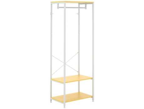 Suporte para Cabide Aço HOMCOM  Melamina de madeira cor Marrom 60x40x167.5 cm