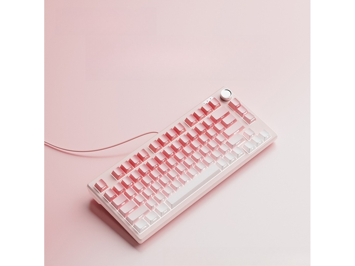Teclado Mecânico Para Jogos, Com Fio, Botão De Volume, Retroiluminação Rgb. Rosa Hexinyigjly