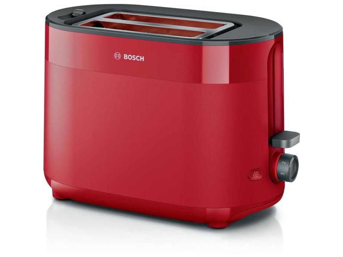 Torradeira, Bosch, Tat2m124 Mymoment, Vermelha, 2 Fatias, Centralização Automática Do Pão, Funções De Descongelamento E Reaquecimento Vermelha