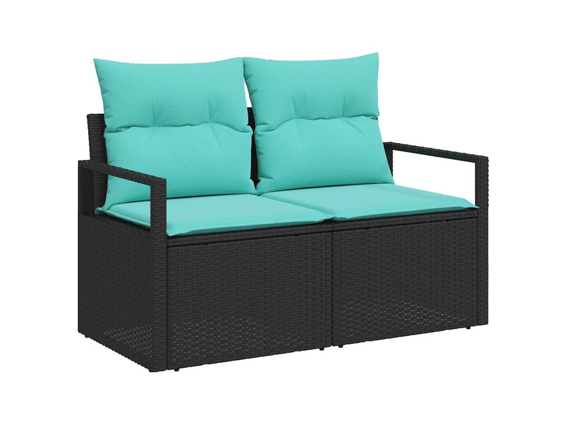 Maison Exclusive - Conjunto De Sofá De Jardim 9 Pcs Preto E Azul-petróleo