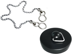 Tampa De Pia De Banheira De Plástico Preto De 38 Mm Com Corrente, Da One Stop Diy.