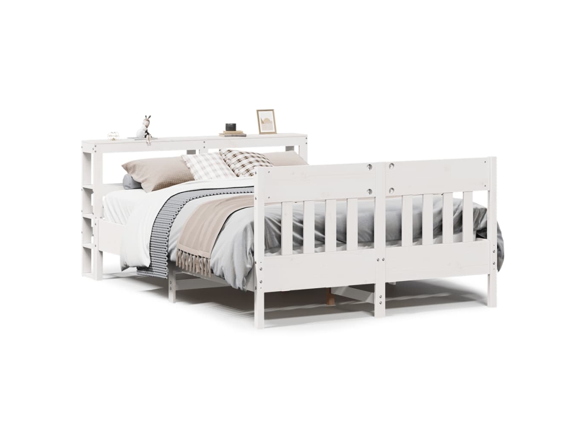 Cama Sem Colchão 120x190 cm Madeira de Pinho Maciça Branco MAISON EXCLUSIVE