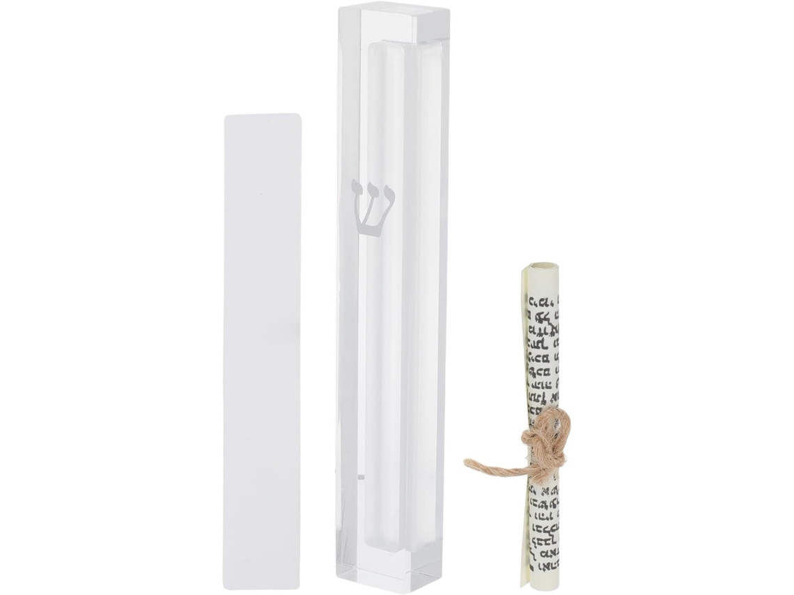 Estojo para Mezuzá Judaica Tradicional em Acrílico de 130mm, Acessório para Bênção de Porta