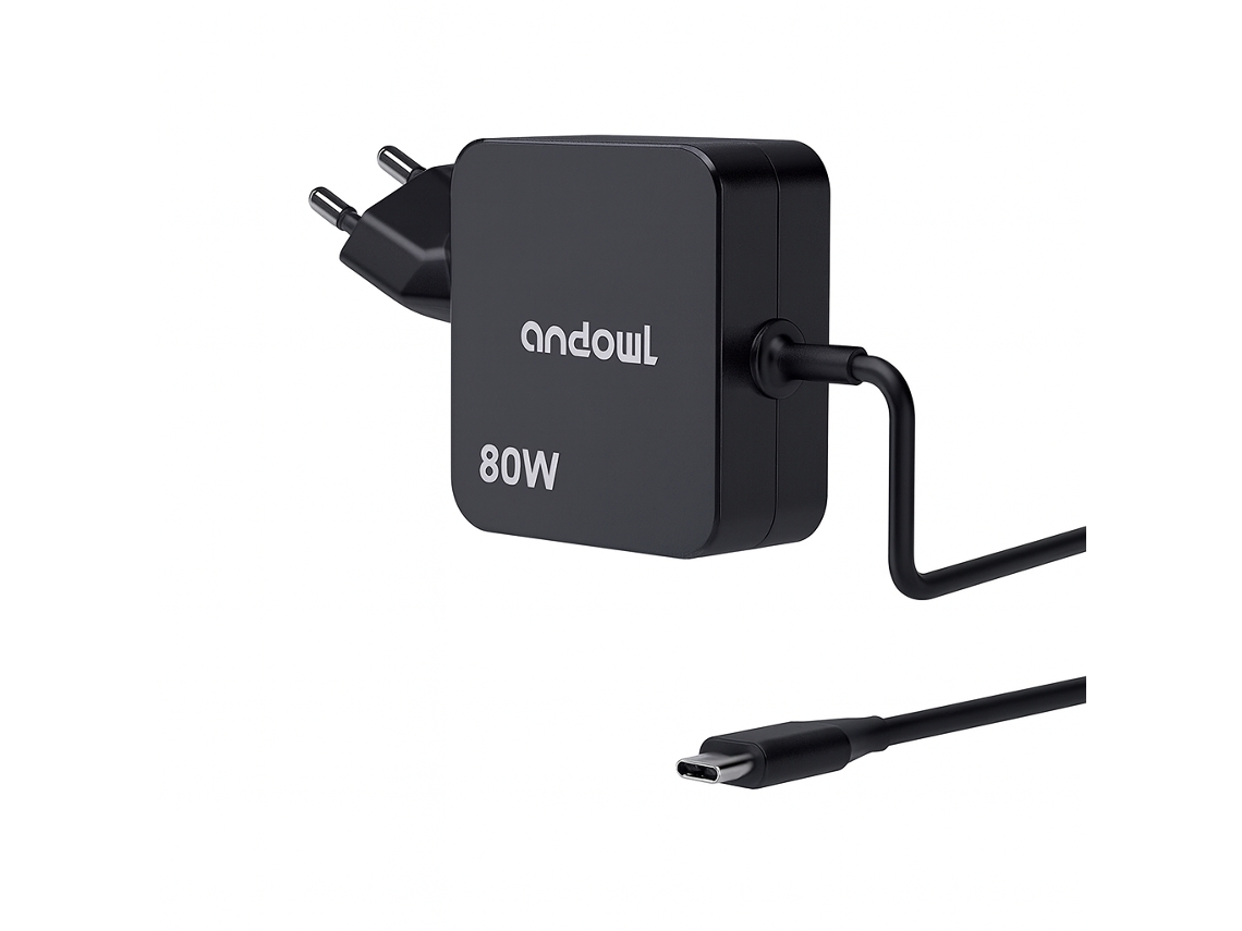 Carregador Notebook Tipo C 80w Andowl Q Cd80 Preto