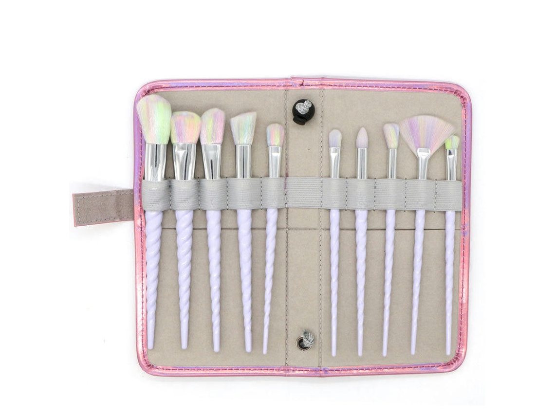 Conjunto de 10 com Cerdas Gradientes e Bolsa Premium Pincel de Pó Sintético para Misturar Pincel Colorido Bolsa LUUCOZK