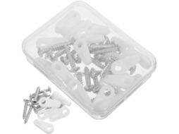 Clipe Abaodam Para Uso Interno E Externo, Ideal Para Fixar Telas De Janelas Fabricado Em Ferro E Plástico Branco, Com 20 Unidades