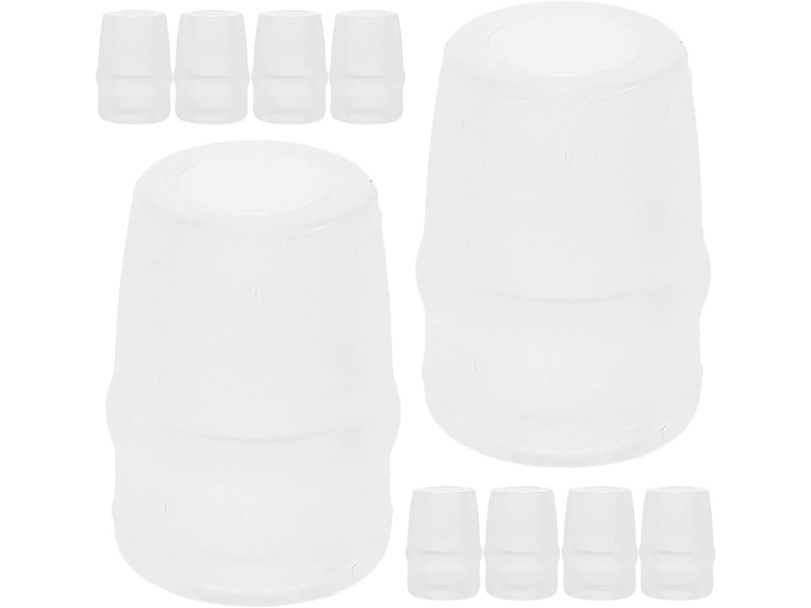 Pacote com 10 esferas de silicone sólido para garrafas de água esportivas com válvula de mordida.