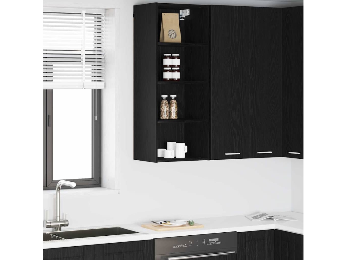 Vidaxl Armário Suspenso Carvalho Preto 40 X 29,5 X 100 Cm