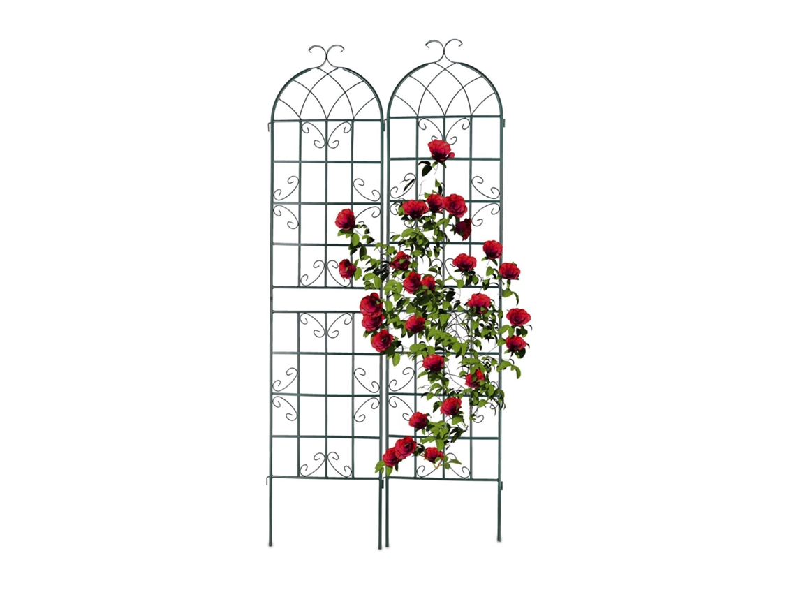 Conjunto De 2 Treliças Pretas Para Plantas Trepadeiras, 180 X 40 Cm