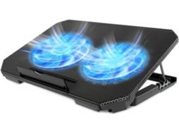 Base Arrefecimento Portátil 2 Ventiladores Led Azul Ajustável