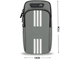 Braçadeira Para Celular Com Entrada Para Fone De Ouvido E Dois Bolsos (cinza)