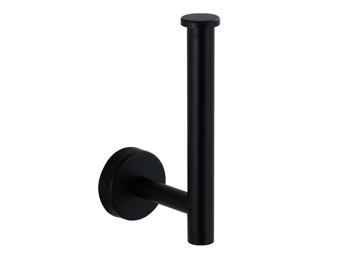 Suporte de Papel Toalha Aço Inox Preto Mate Cilíndrico