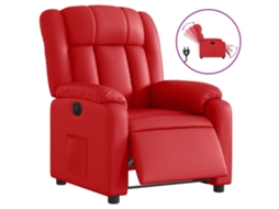 Poltrona Reclinável Elétrica Vidaxl Vermelho Couro Artificial