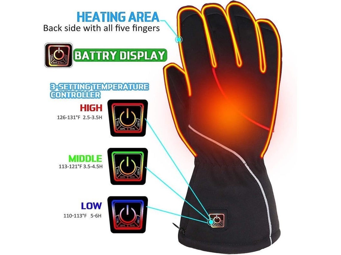 Luvas Elétricas Recarregáveis Impermeáveis E Antivento Para Moto, Trekking, Ski, Inverno, Homens E Mulheres