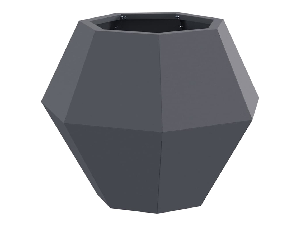 Conjunto 1 Vaso De Exterior Vidaxl Antracite Aço (50 X 50 X 40 Cm)