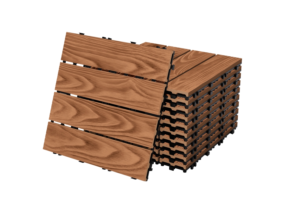 Azulejos Interligados Para Exterior Ml-design Wpc Marrom Claro 30x30 Cm 22 Peças 2m²