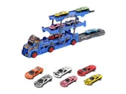 Primerox brinquedo de Caminhão Transportador com 6 Carros Mini Conjunto de 3 Camadas Plegáveis