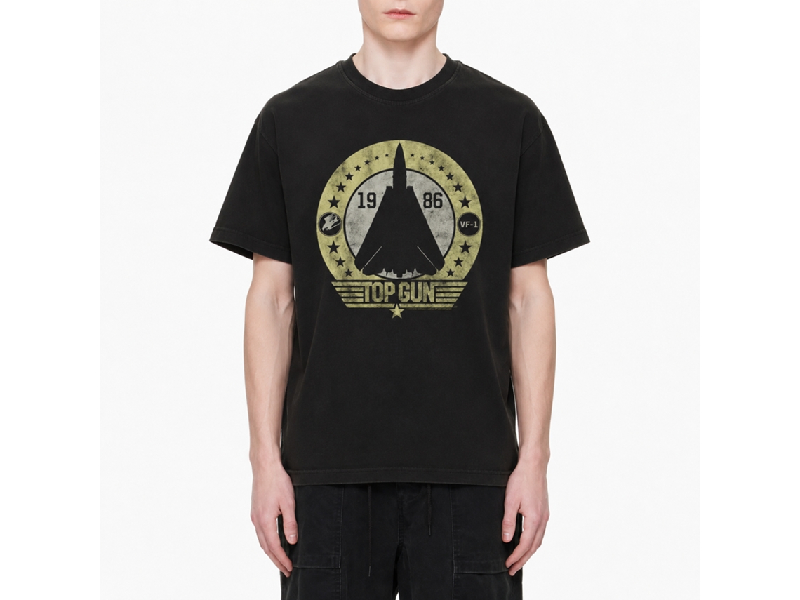 Rockinstone Top Gun Movie Stars And Such Black Adult T-shirt Size:s