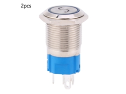 Interruptor Push Button 16mm IP65 com Luz Número 5 Inox 12VDC