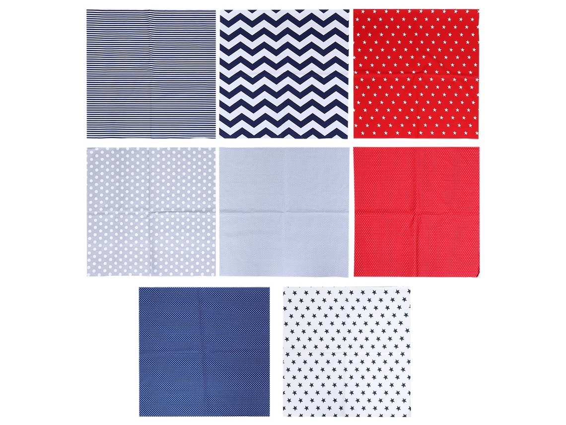 8pcs Tecido de Algodão 50x50cm Padrões de Ponto Estrela Listra Diy Costura Artesanato