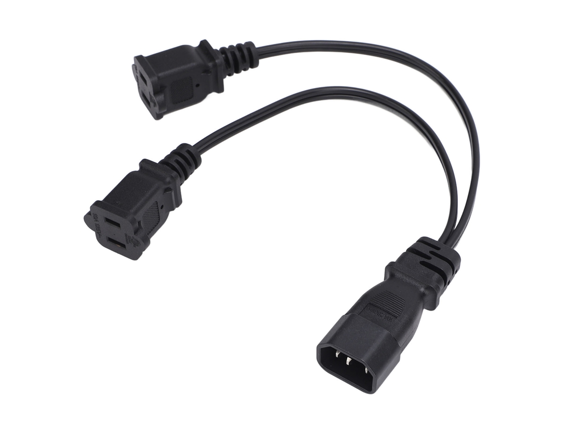 Mali cabo Divisor Y Iec320 C14 Macho para 2 Nema 1 15r Fêmea Pvc 30cm Extensão Energia