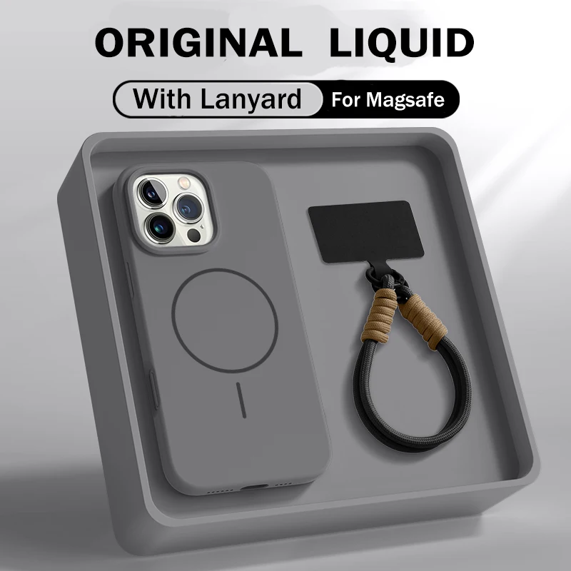 Capa Protetora Magnética (cinza Para Iphone 16 Plus), Feita De Silicone Líquido.